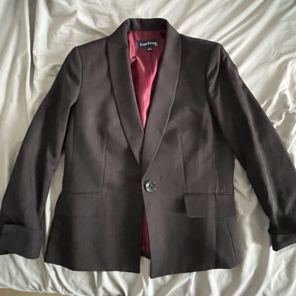 Evan Picone Brown Pinstripe Blazer